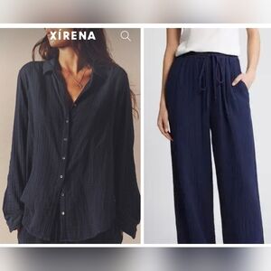 Xirena SET Cotton Gauze Dylan Pants & Star Scout Shirt Small